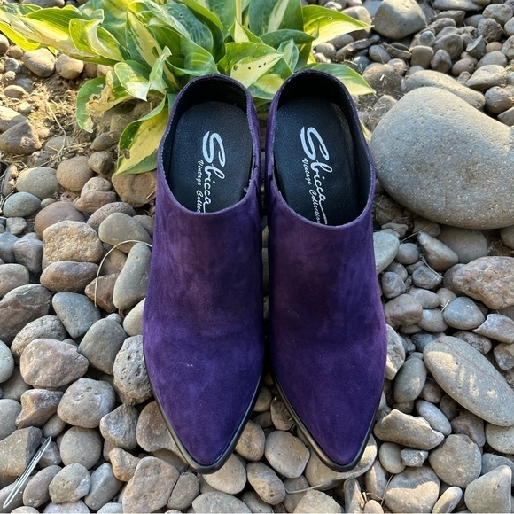 NIB Sbicca Vintage Collection Turnkey Purple Suede Mules 6 - Picture 3 of 10